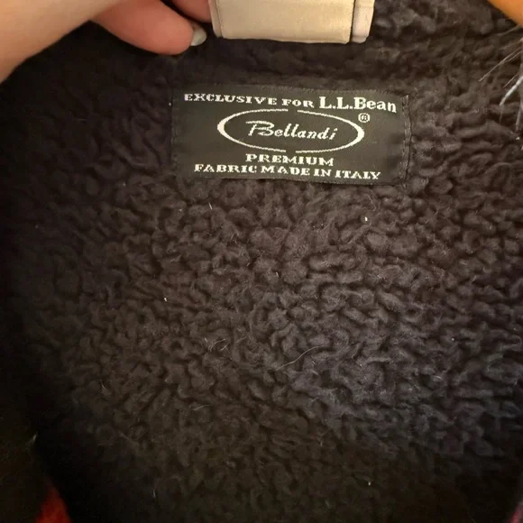 L.L. Bean Red and Black Plaid Wool Parka with Faux Fur Hood - Picture 10 of 10